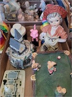 Box lot containing small pool table, music box