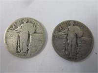 2 Walking Liberty Quarters