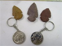 Arrowheads & Buffalo Key Chains