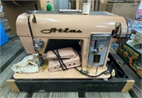 Atlas Pink Sewing Machine in Case
