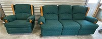 Matching Double Recliner Sofa & Chair