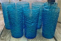 7 Blue Tea Glasses