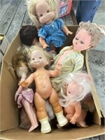 Large Box of Older Dolls