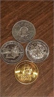 LOT OF 4 vintage provincial TOKENS