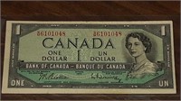 CANADIAN 1954 $1.00 NOTE S/M6101048
