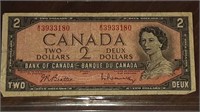 CANADIAN 1954 $2.00 NOTE W/U3933180