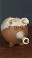 Handmade clay piggy bank by Scott 11 in by 5.75