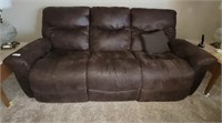 Brown suede sofa