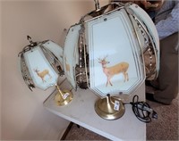 2 touch lamps with deer