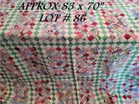 Antique Hand Made Postage Stamp Quilt – See photo