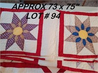 Antique Hand Made Diahle Quilt – See photo for