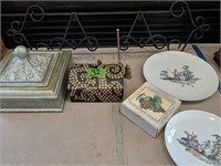 Decorative Resin Covered Boxes, Dish Holder,