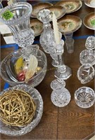 Waterford Crystal Decanter, Candle Holders,