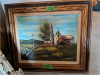 Waltz Signed 0/c Painting Barn Country Road 27x24"