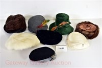 (8) Vintage Ladies Hats: