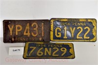 (3) PA License Plates: