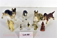 (9) Dog Figurines:
