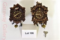 (2) Miniature Cuckoo Clocks: