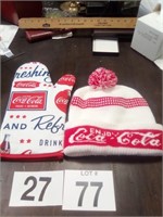 Coca Cola winter hat & oven mitt