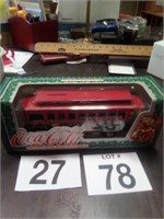 Coca Cola metal bank with Santa