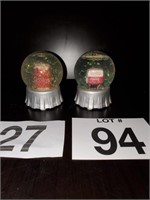 2 Coca-Cola snow globes