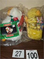 Christmas duck and chick stuffed animals