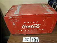 Antique metal Coca-Cola ice chest/cooler