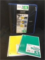 Xpanz zipper binder & 2 wide ruled notebooks