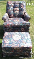 Upholstered Swivel Rocker & Ottoman