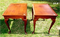 Great Pair Of Walnut End Tables