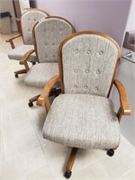 3 ROLLING KITCHEN CHAIRS