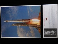 LOT-ROCKET PHOTO & METAL FRAGMENT SATELLITE LAUNCH