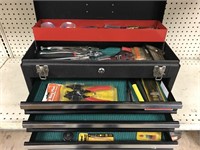 Craftsman metal tool chest with handtools