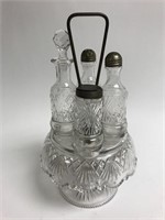 Victorian glass caster set
