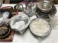 Miscellaneous lot of silver plate,  bicycle pump