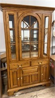 Lighted China Hutch w/Mirror back, glass shelves
