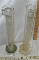 2 Tall Glass Lab Beakers