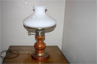 Wooden Base Electric Lamp