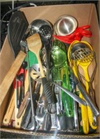 Box of Kitchen Spoons and Utensils