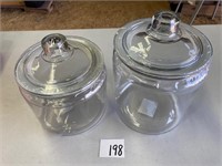 (2) Glass Canisters