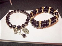 Black Beaded Bracelets (2)