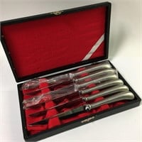 6 Japan Stainless Steel Knives In Case