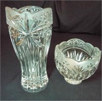 Vase, Bowl, cut Glass (2)