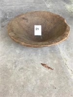 Vintage Wood Dough Bowl (Thick / Heavy ~ 19" D)
