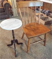 Wood Chair, Plant Stand