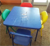 Children's Folding Table, 4 Chairs