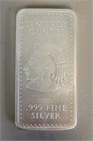 10-Ounce Silver Bar: Aztec Calendar