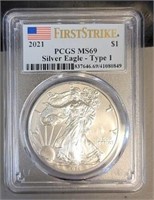 2021 First Strike Silver Eagle: PCGS MS69 - Type 1