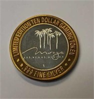 Limited Edition Fine Silver $10 Gaming Token