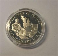 Sterling Silver Indiana Coin: 33-Grams
